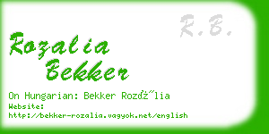 rozalia bekker business card